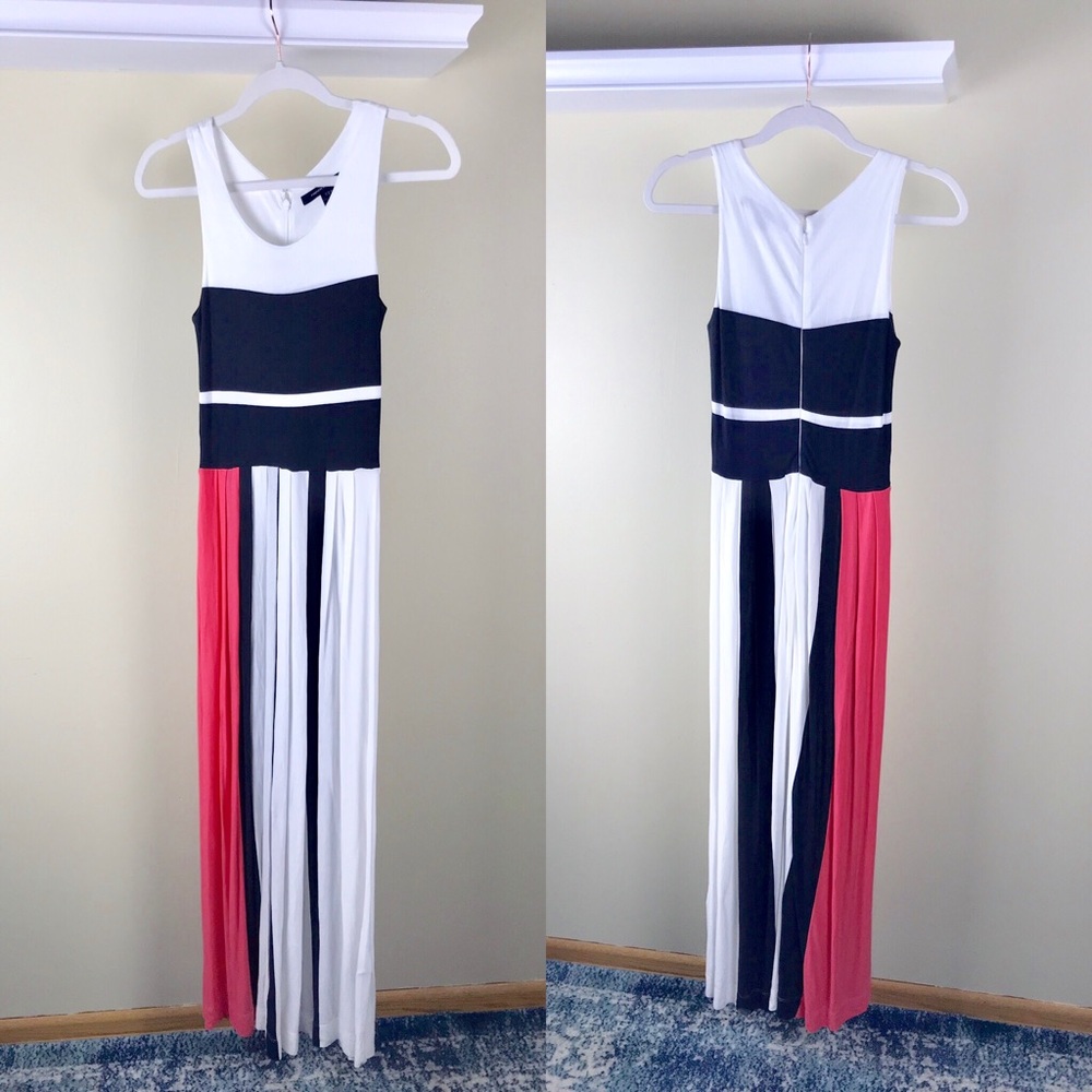 French Connection Pink and Navy Maxi Dress